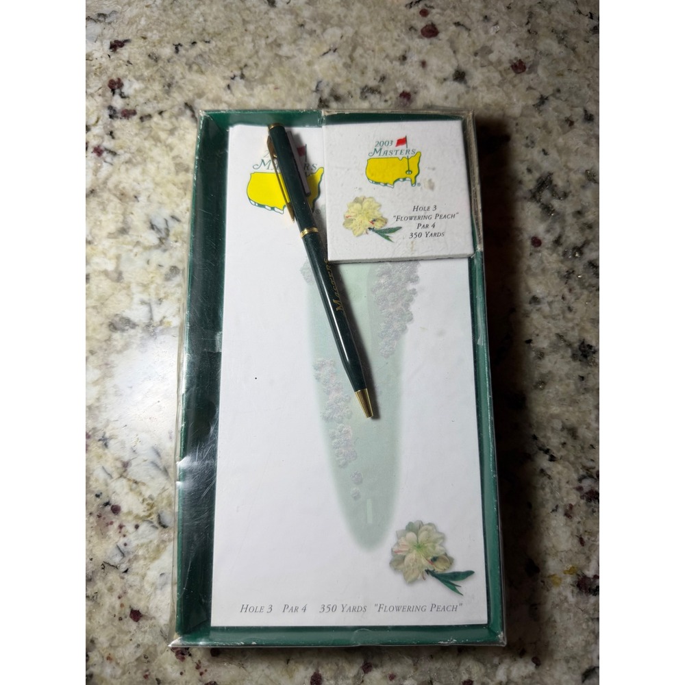2003 Masters Tournament Hole 3 Flowering Peach Memo Pad and Pen Set M03MP